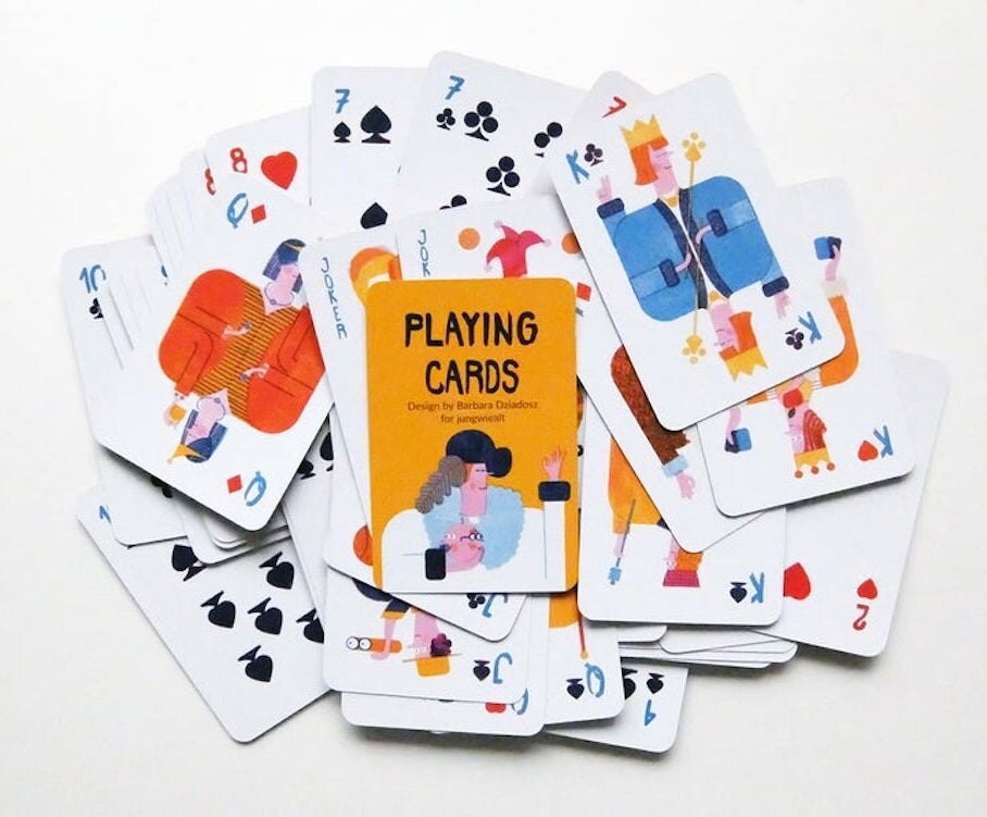 A deck of illustrated playing cards from Jungwiealt