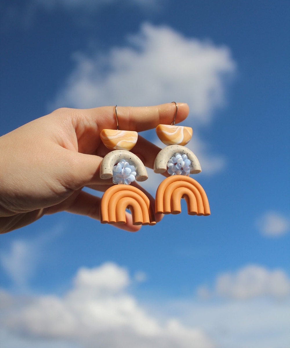 Geometric abstract earrings from TSUNJA