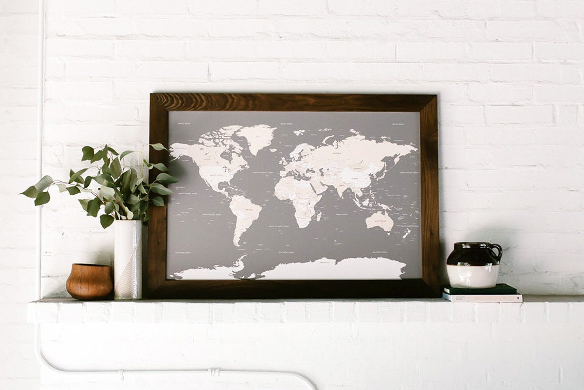 Interactive travel map from Etsy