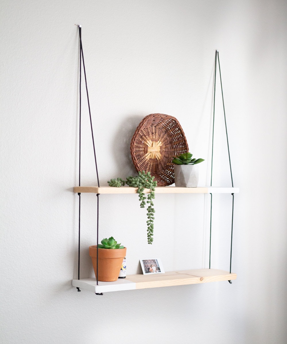 Two-tone tiered hanging shelf from TheCraftySwirl, $55