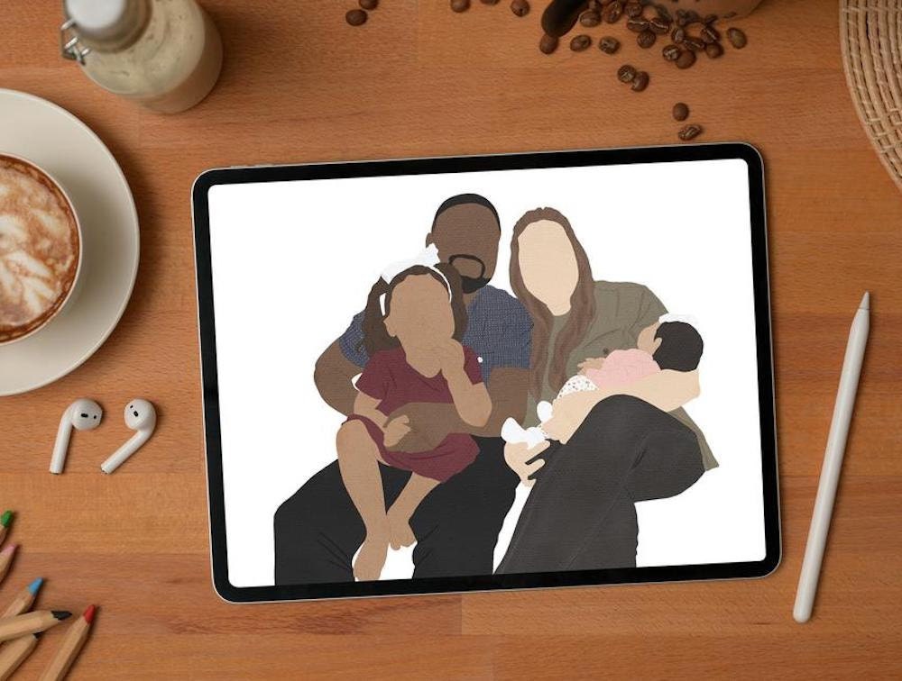 Digital family portrait from The Lazy Moose Art