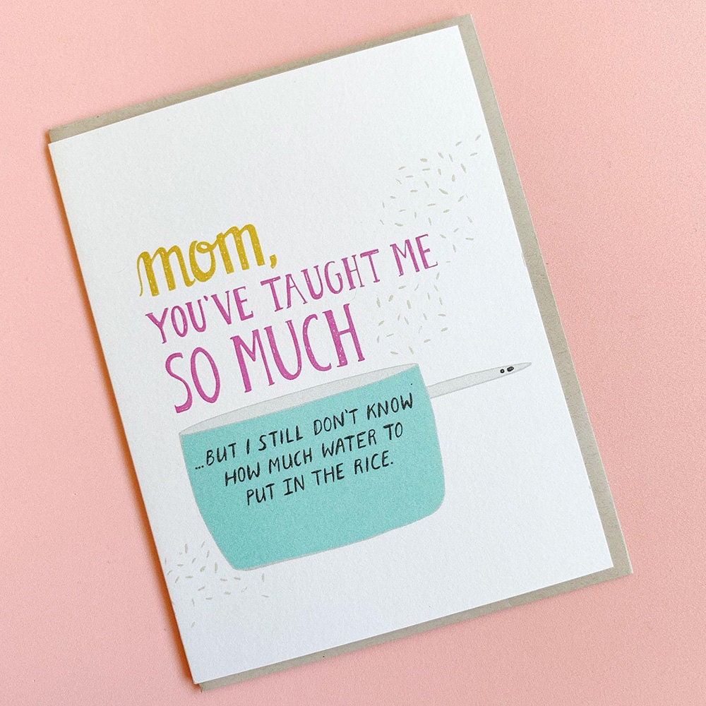 A unique Mother's Day card for a mom who makes perfect rice