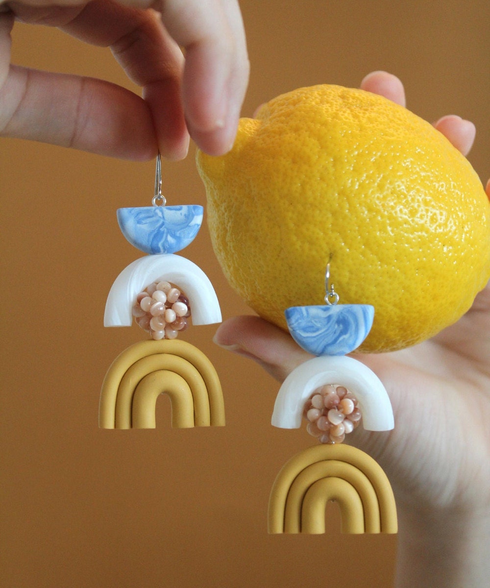 Geometric abstract earrings from TSUNJA