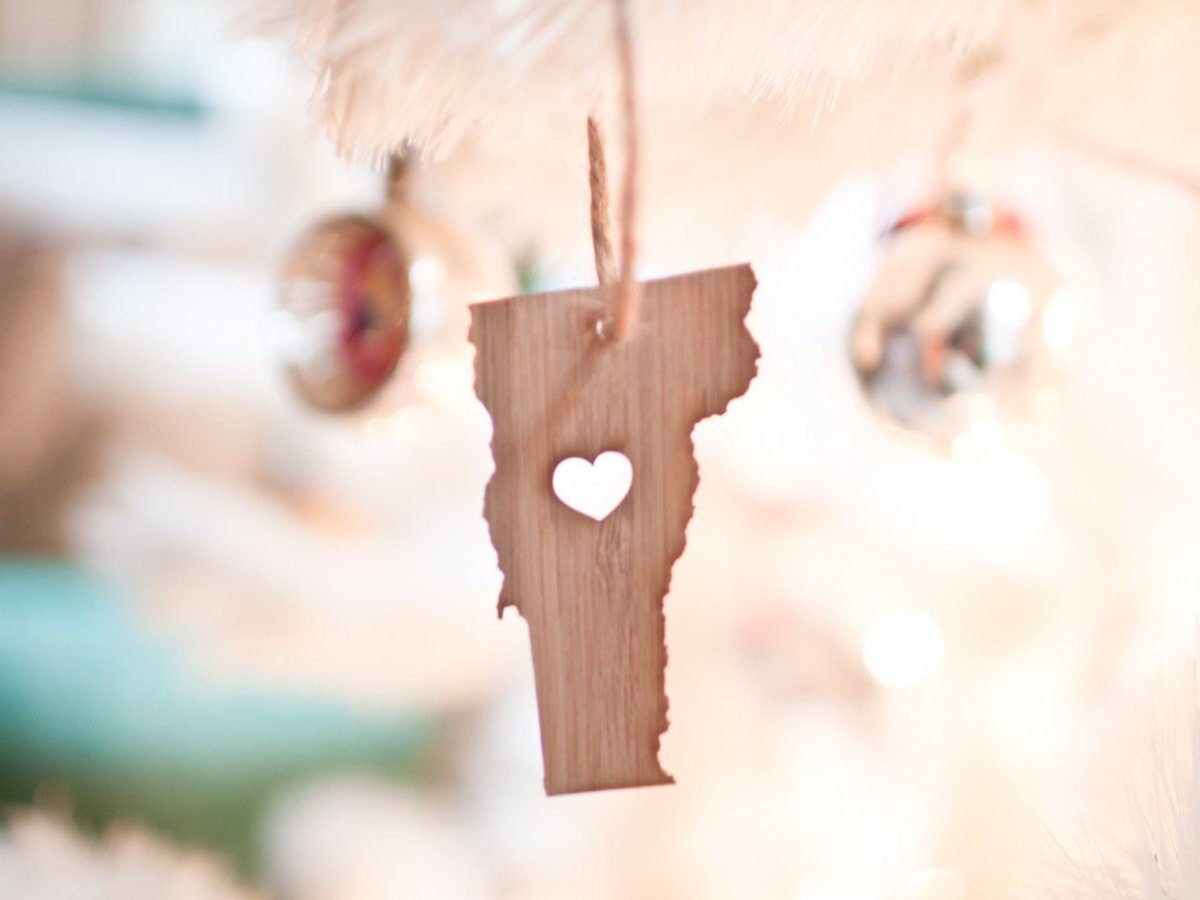 Bamboo state-shaped ornament from Farmhouse Moon