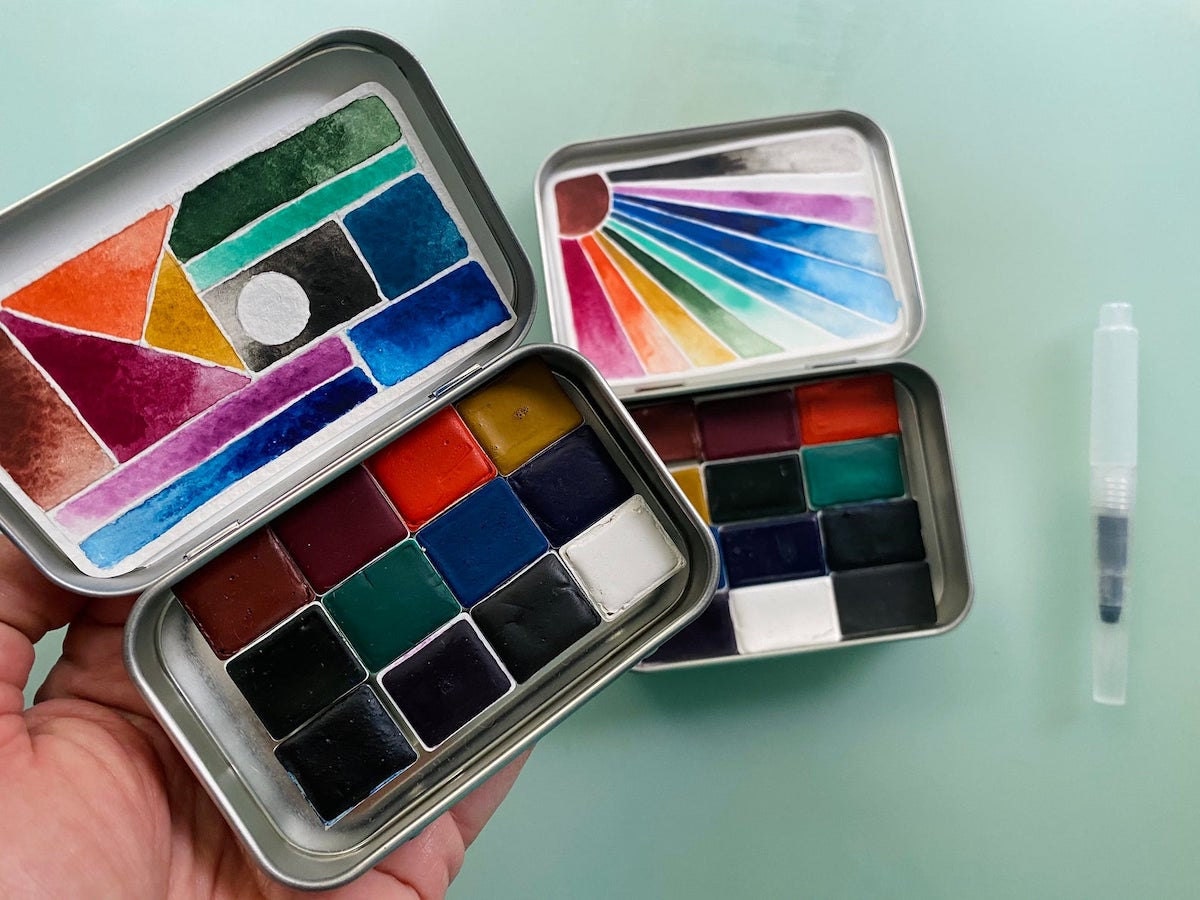 Handmade watercolor paint palette from Pfeiffer Art Supply and more of the best dad gifts on Etsy