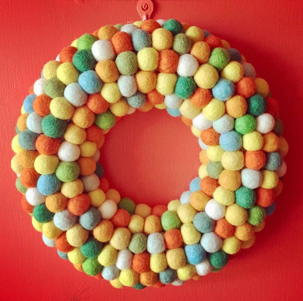 Fall felt ball wreath