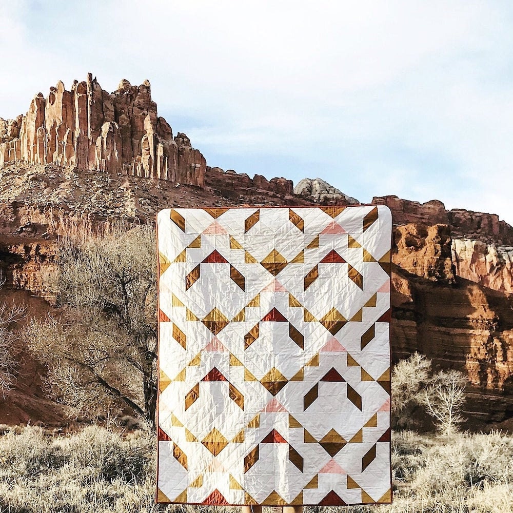 Mountain-inspired quilt pattern on Etsy