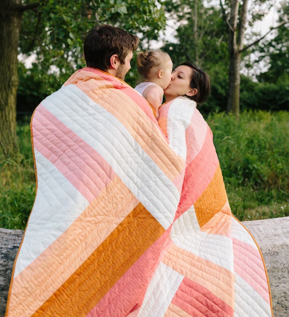 A warm, ombré striped quilt pattern from Etsy