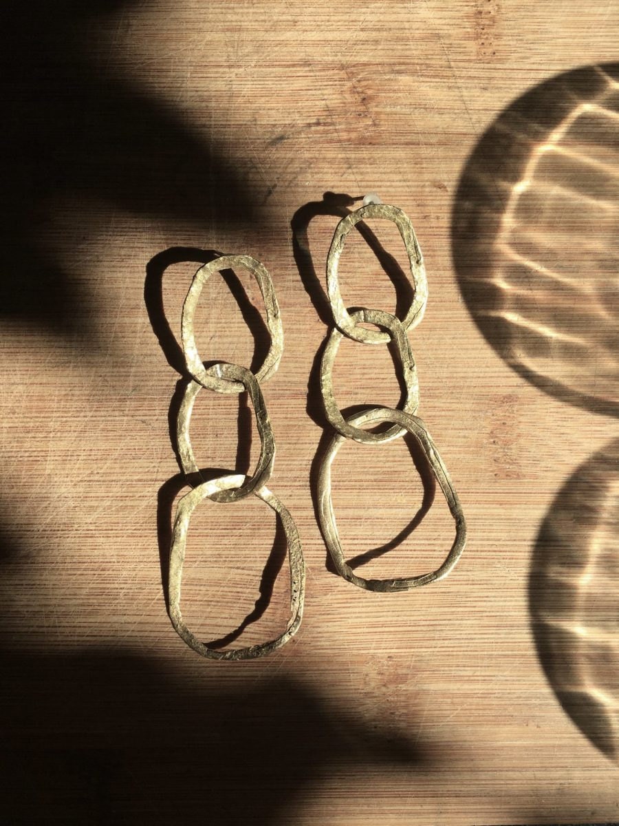 Rustic chain earrings from Mai Solorzano