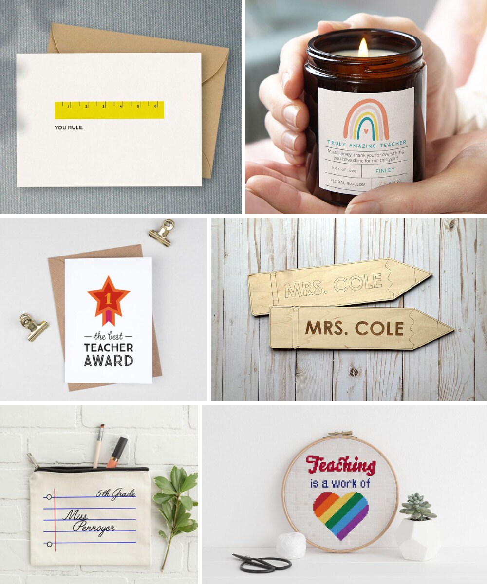 Teacher appreciation gifts and other back-to-school supplies from Etsy