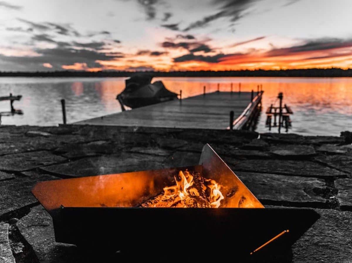 Steel fire pit from H. Bee Fire, on sale for summer at Etsy