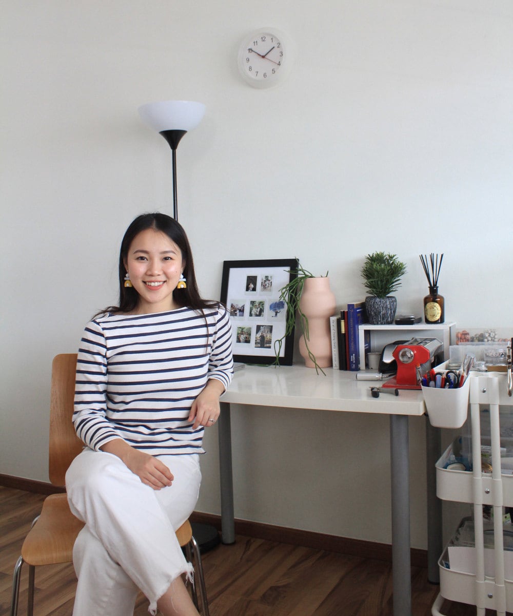 A portrait of TSUNJA jewelry designer Jessica Jasmine in her Singapore studio.