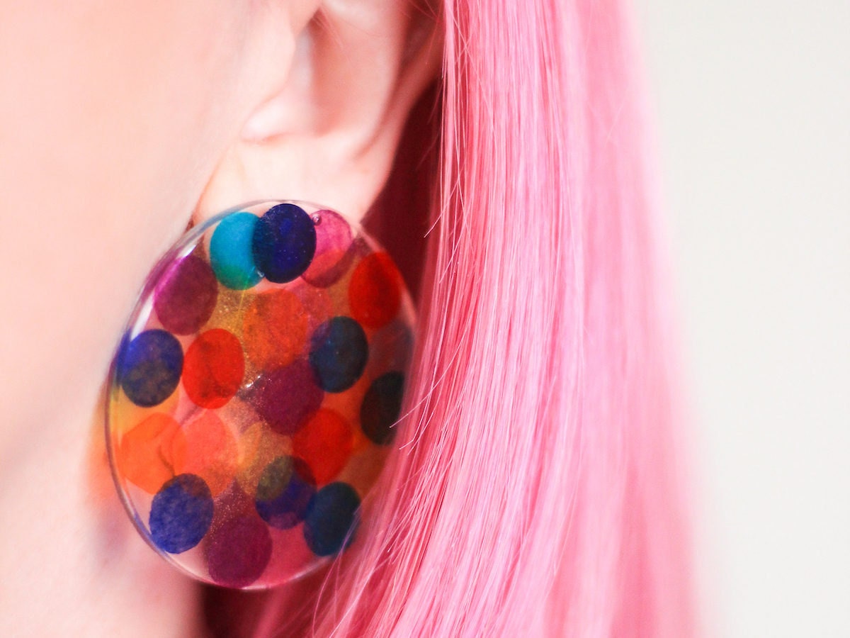 DIY confetti earrings on Etsy