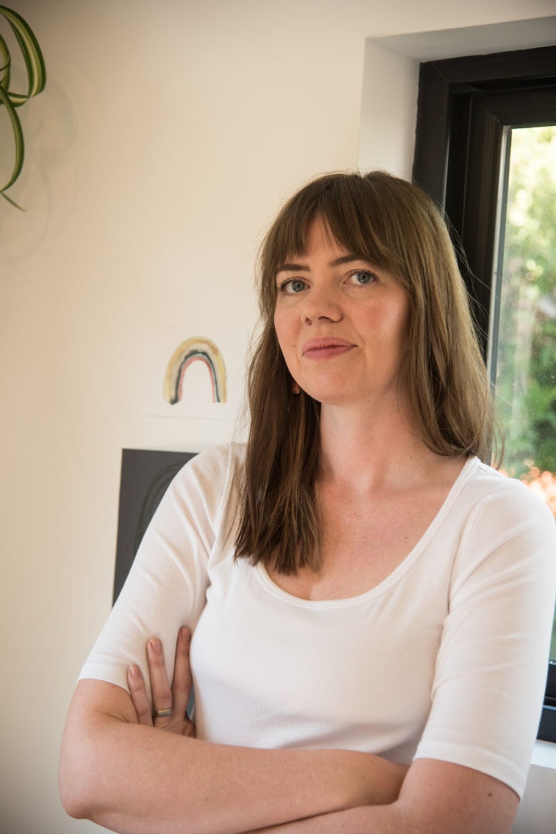 Portrait of Sarah in her studio