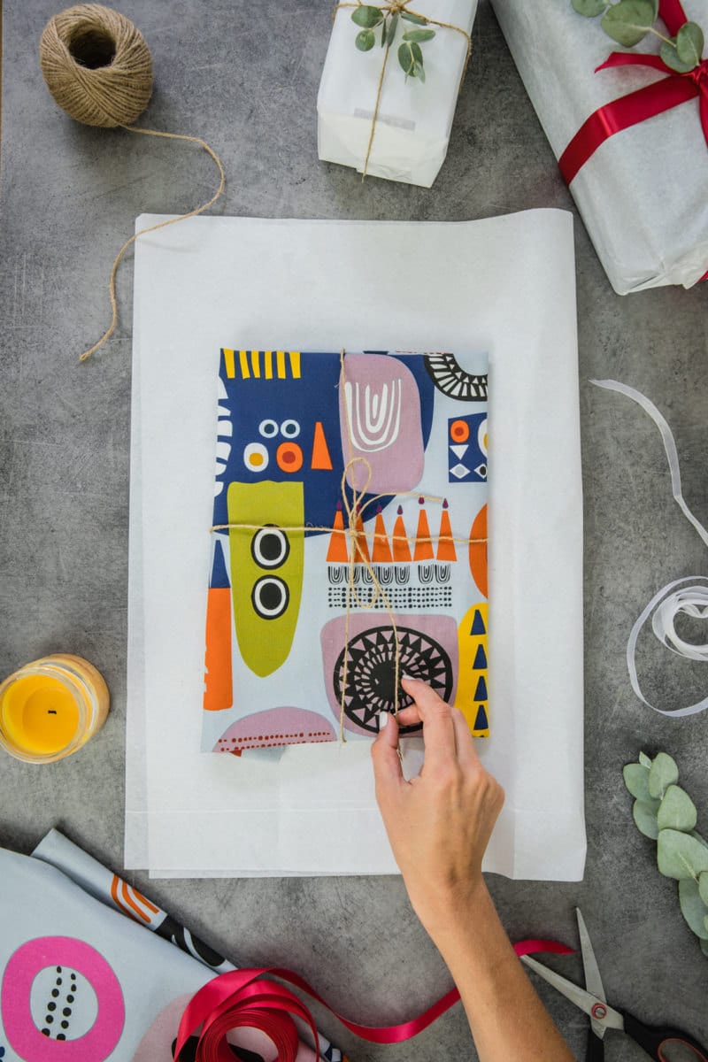 An abstract shapes tea towel from Softer and Wild
