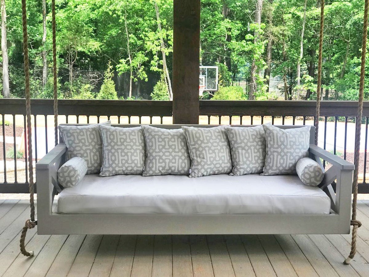 Custom porch cushion cover from Patio Lane, on sale for summer from Etsy