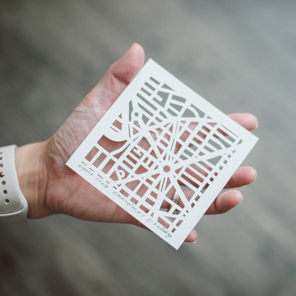 Curated image with Miniature hand-cut paper map from Studio KMO, $75