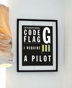 photo of Etsy listing featuring a flag used by nautical ships to communicate: the flag says