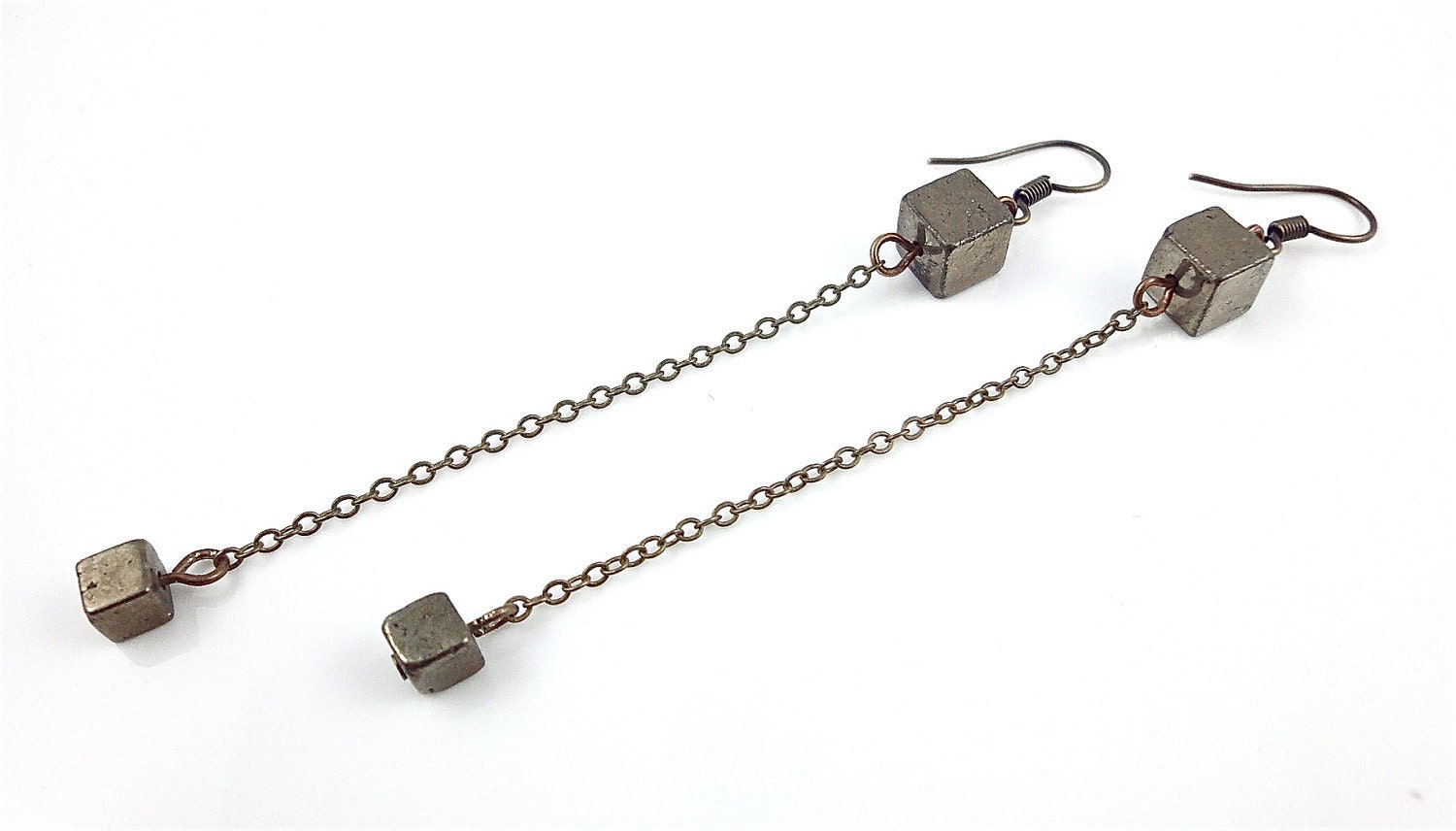 Pyrite earrings, £12, Polly A Jewellery