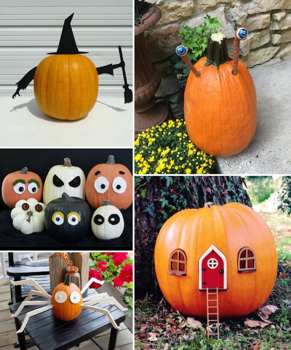 Pumpkin push-in accessories and decorating kits from Etsy