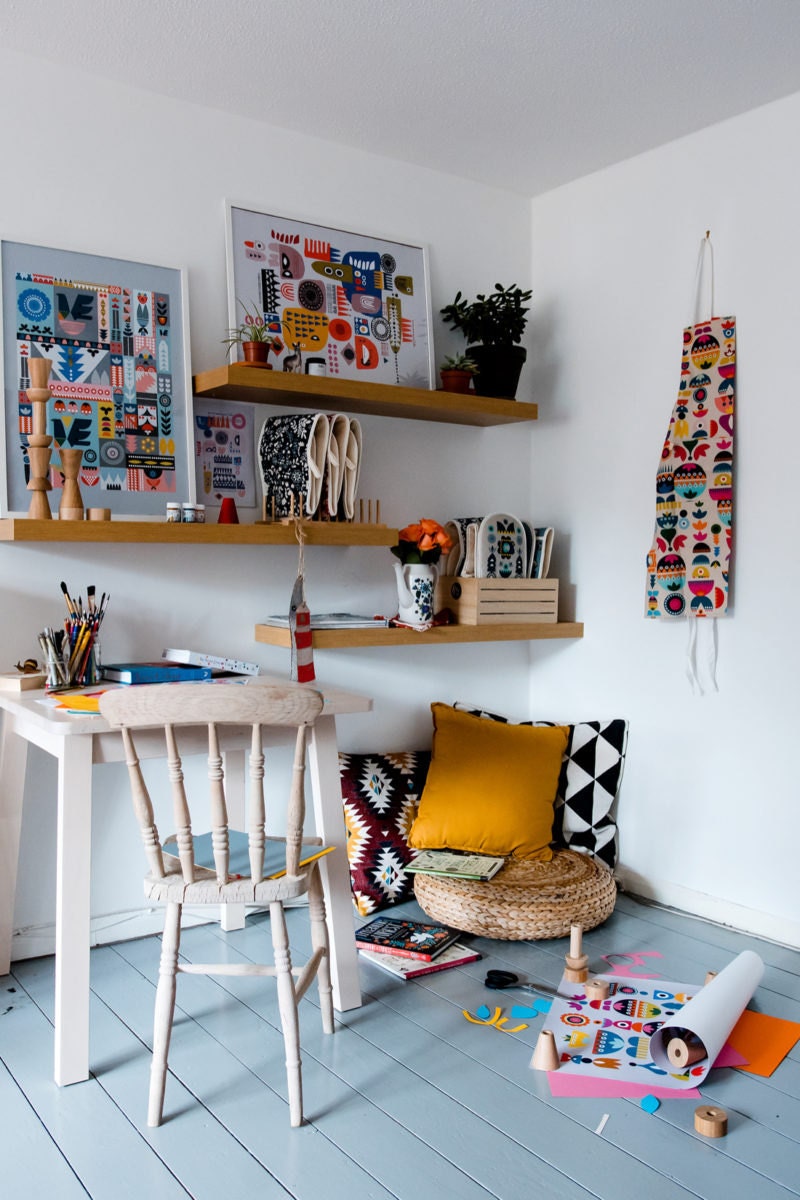 Tatiana's colorful studio space