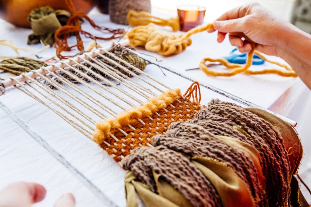 weaving in progress