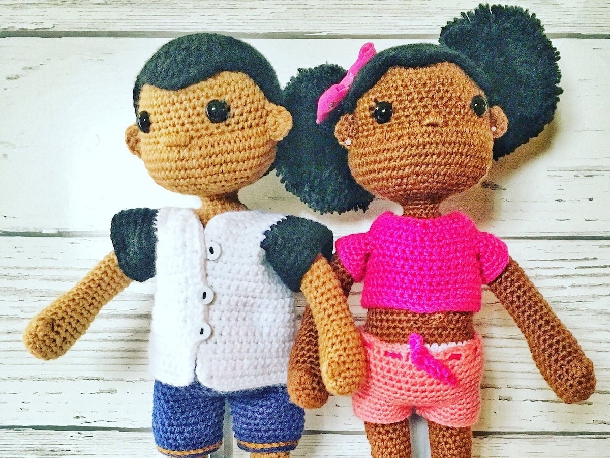 Crochet doll pattern from A Touch of Blu Designs, on Etsy