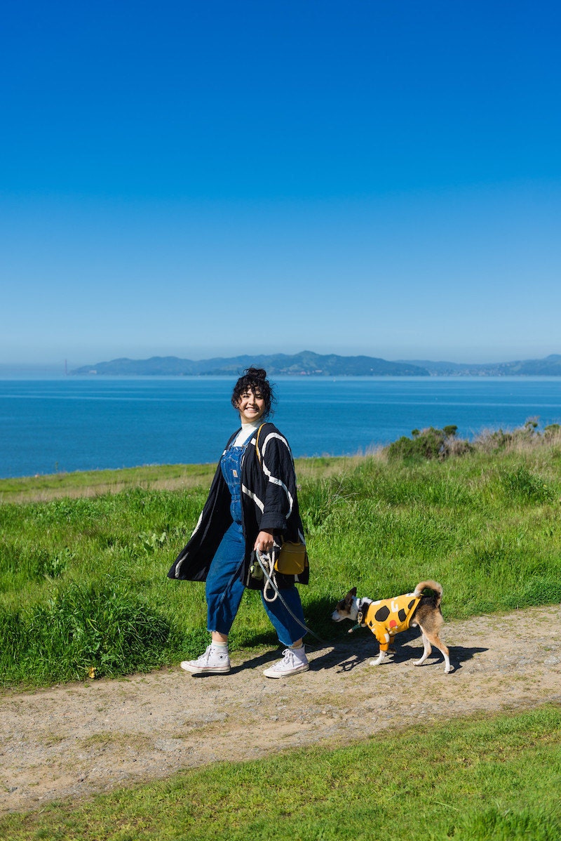 Melanie starts off her morning with a hike in the Berkeley Marina with her dog, Rover