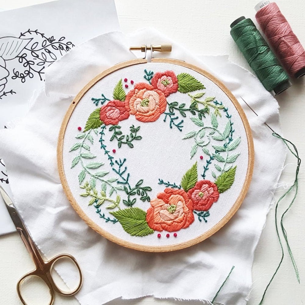 A floral DIY embroidery kit from Namaste Embroidery