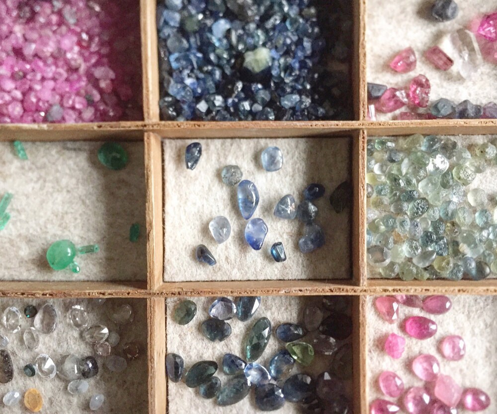 Raw gemstones awaiting use