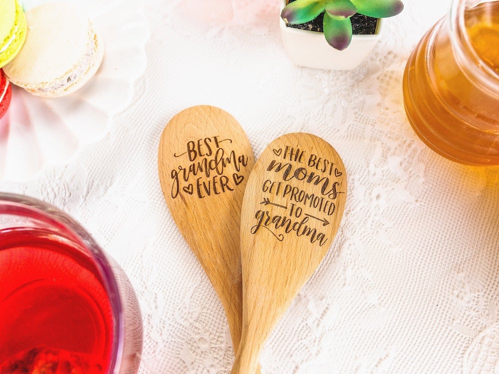 Engraved wooden spoons from A Few Spare Moments