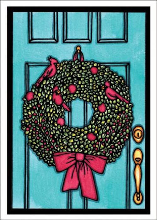 Wreath holiday card from Sarah Angst Art