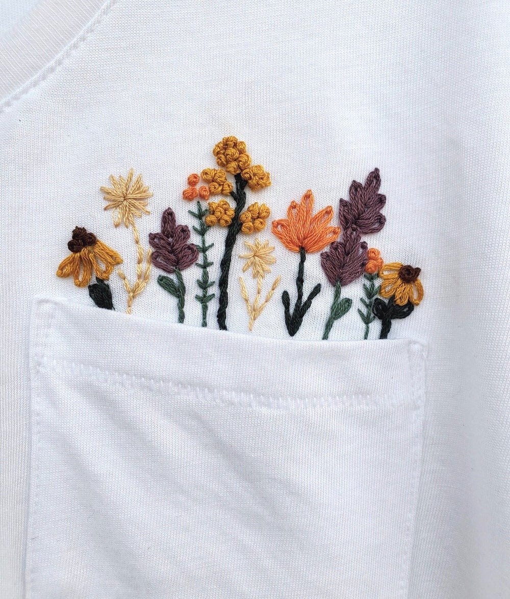 Downloadable floral embroidery pattern