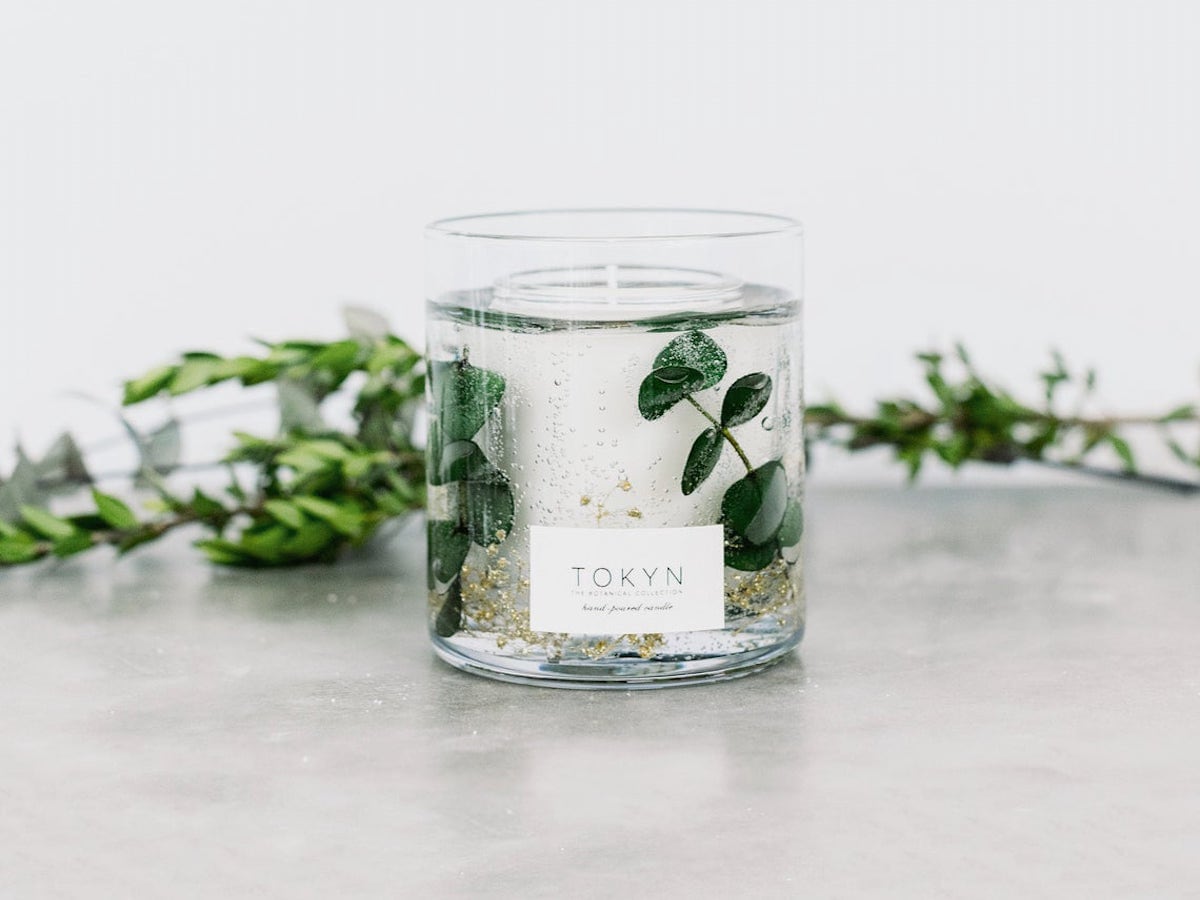 A forest-scented candle from Tokyn Candles