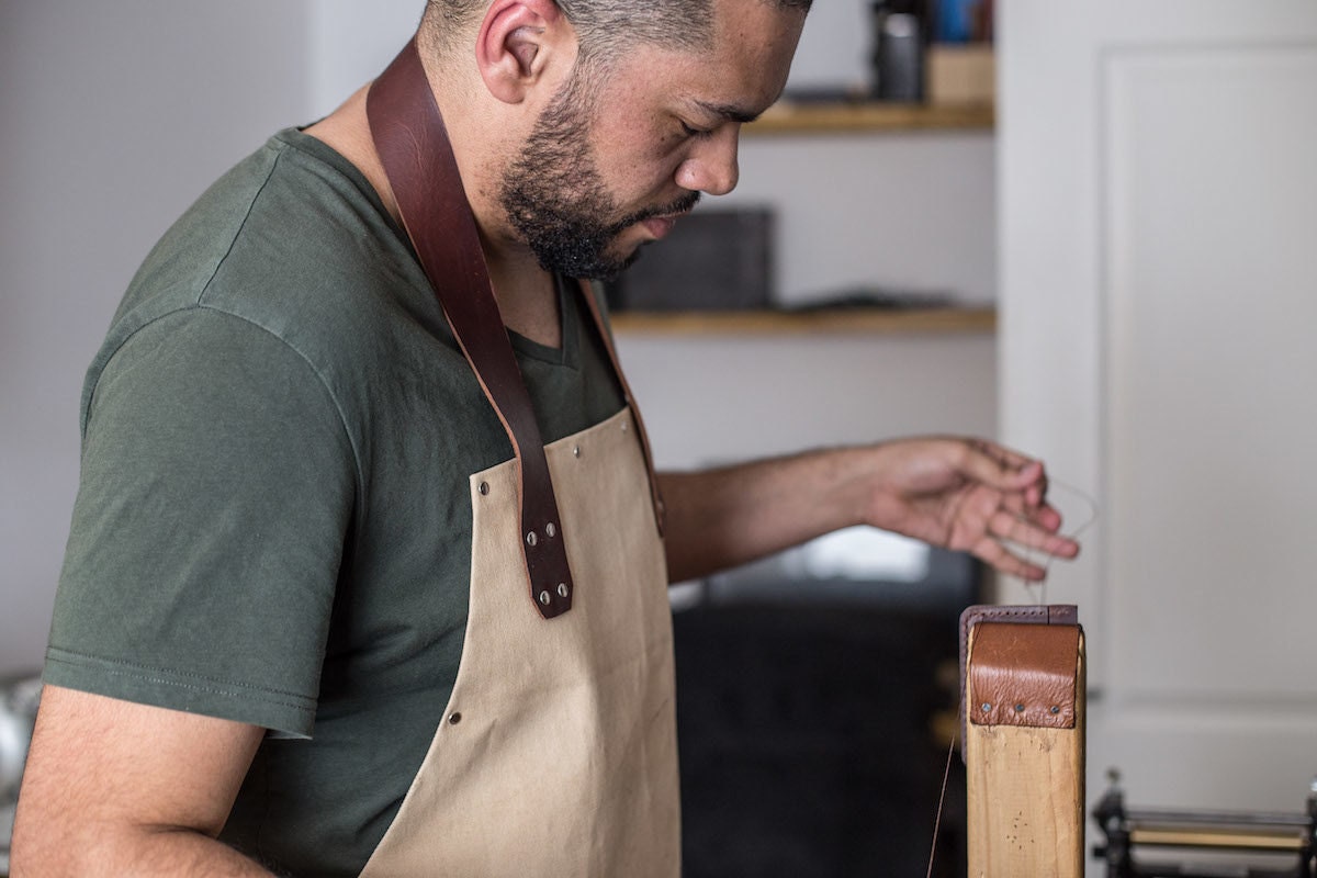 Kingsley at work in his studio