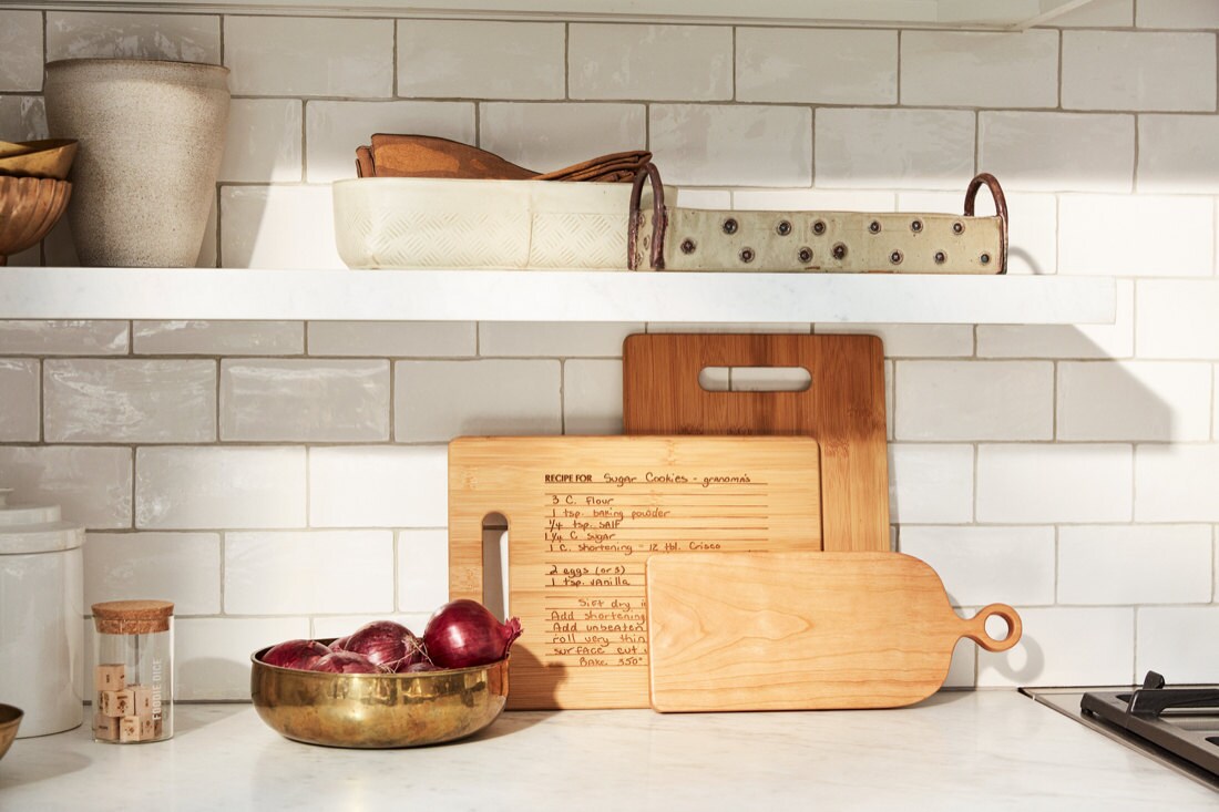 A kitchen countertop styled with elevated essentials