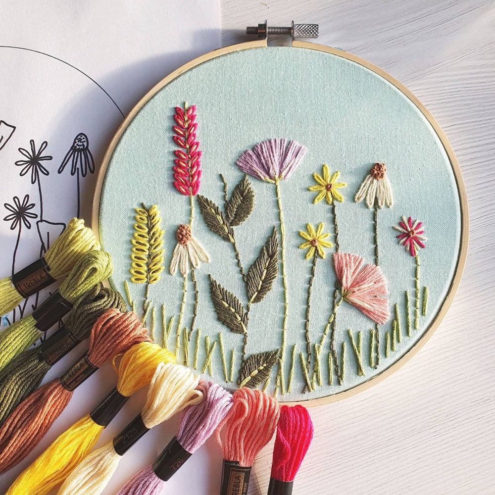Country garden embroidery kit from Natalie Gaynor Designs