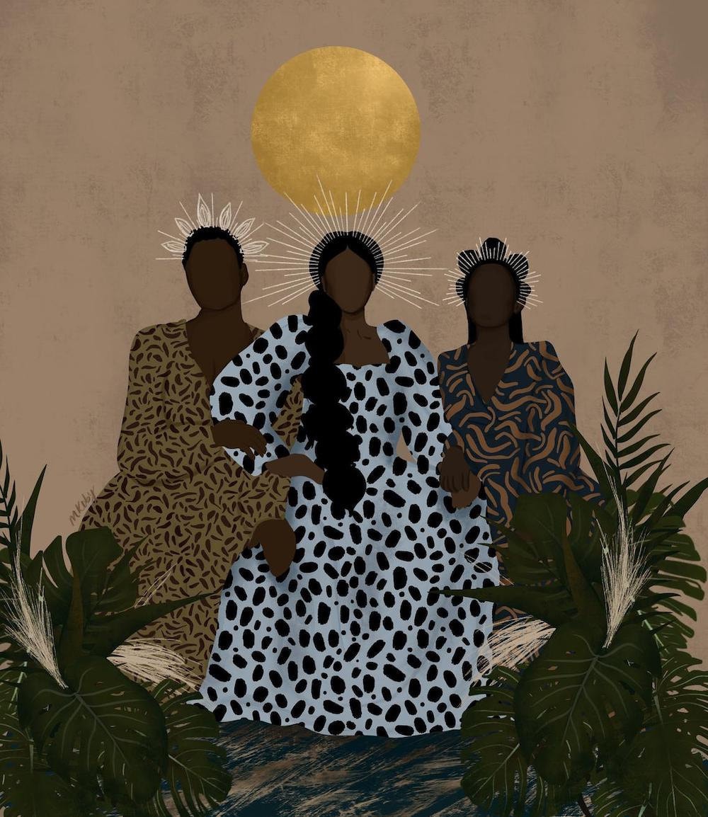 "Because Black Women" print from M. Koby Art