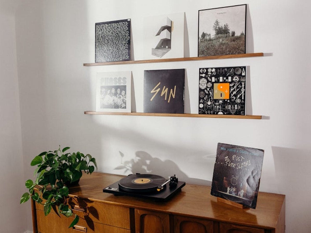 Quad record ledge from Divider Records and more of the best dad gifts from Etsy