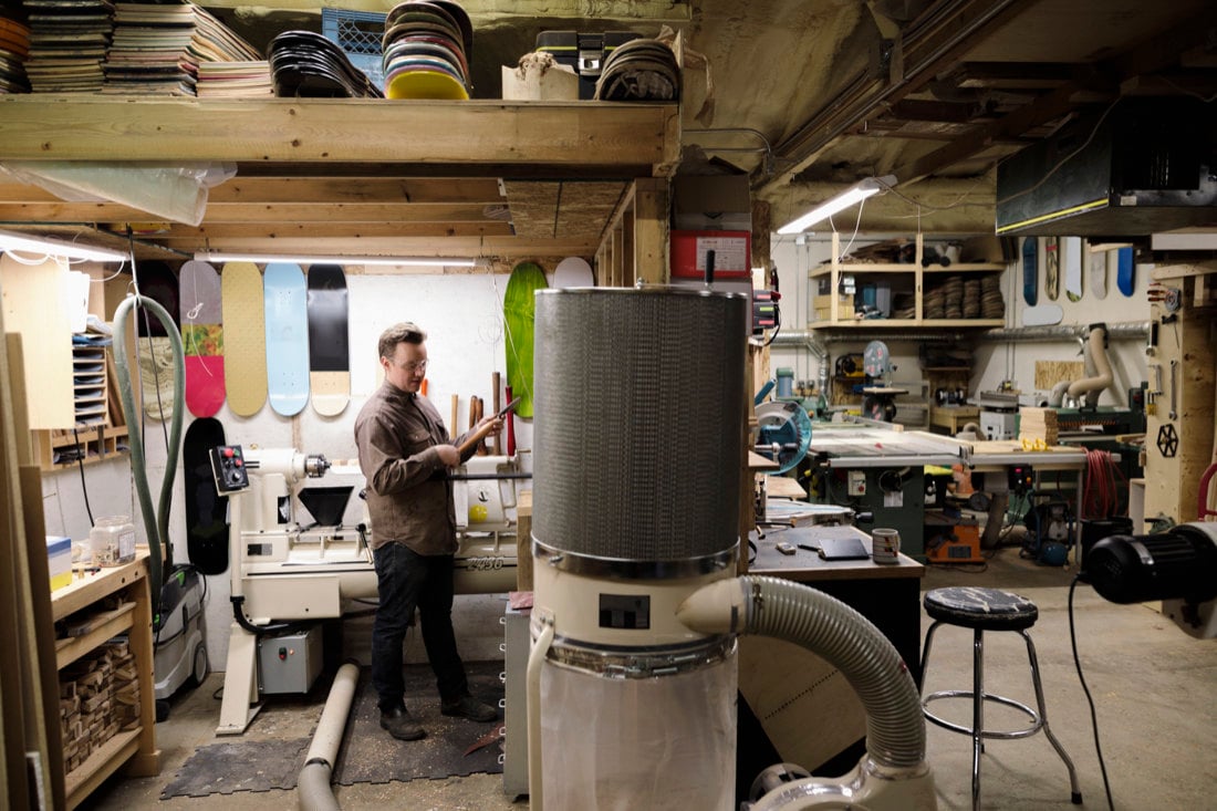 Martinus in the AdrianMartinus workshop in Calgary, Canada