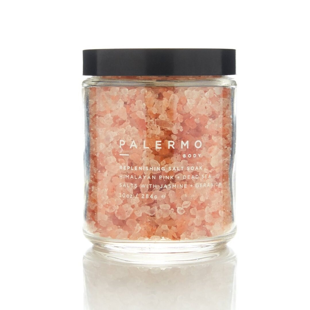 Curated image with Replenishing salt soak from Palermo Body, $32