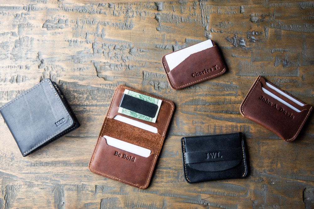 Personalized leather wallets from Holtz Leather Co.