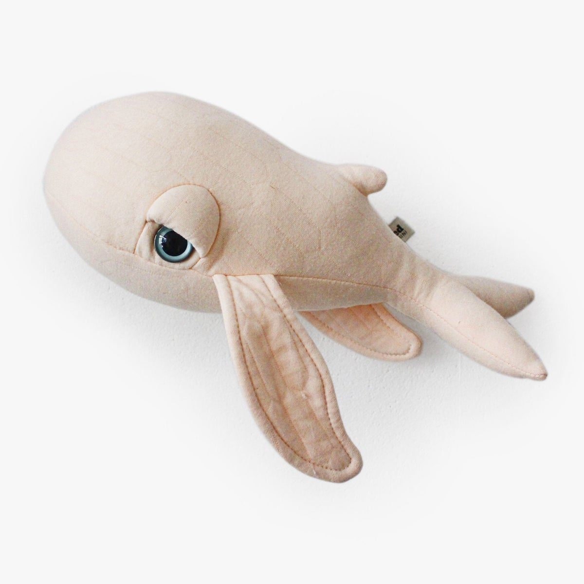 Handmade pink plush whale toy from BigStuffed