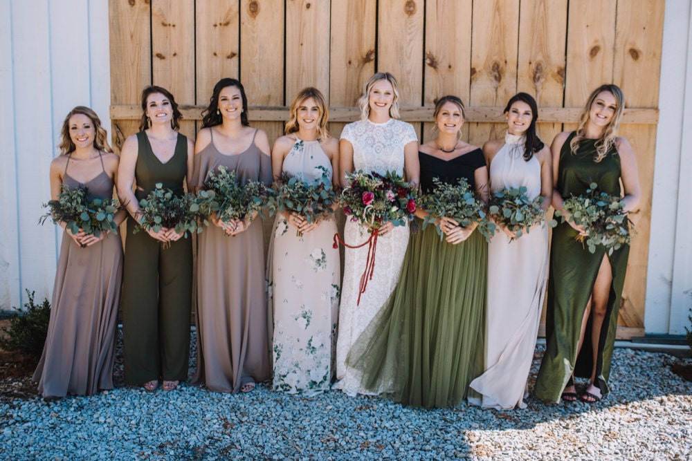 Emily and her seven bridesmaids