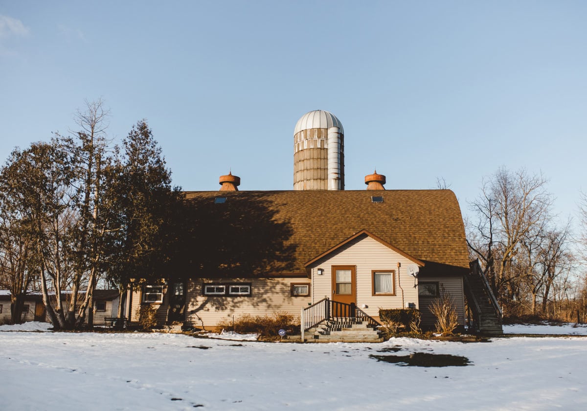 Bruce McDonald uses the barn studio to print, paint, make paper and teach occasional community art classes.