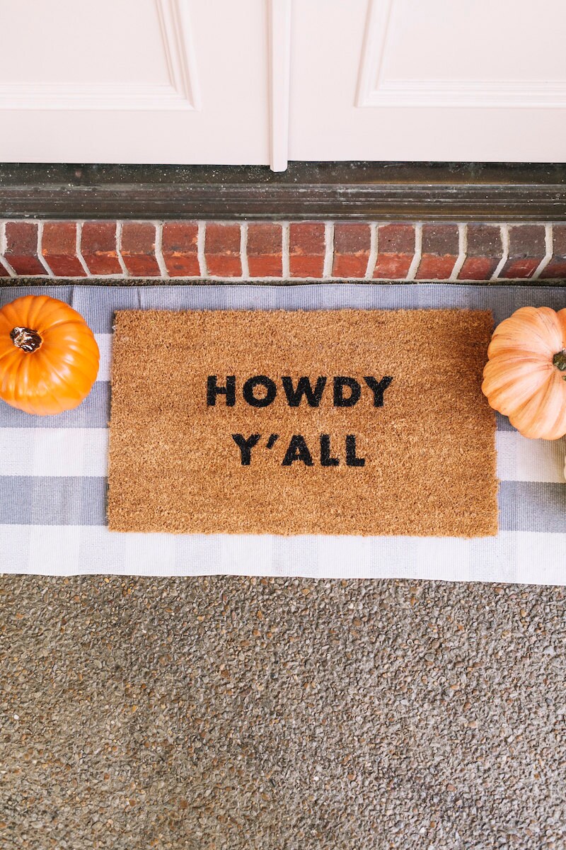 "Howdy Y'all" doormat from the A Beautiful Mess x Etsy collection