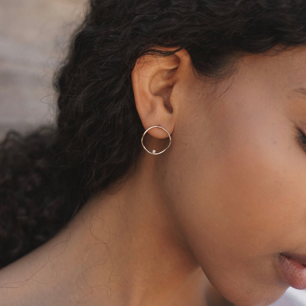 Gold diamond hoops from Everli