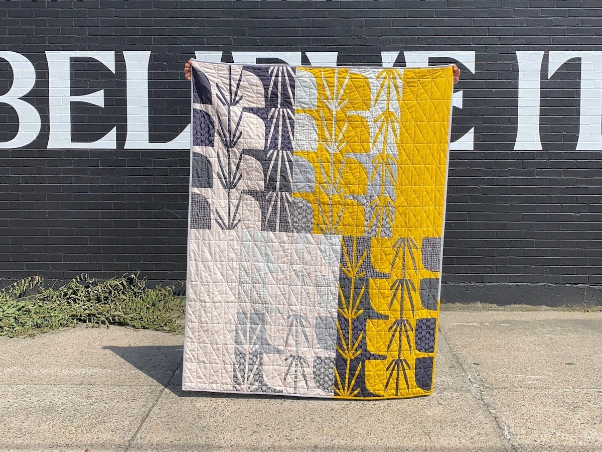 Block-printed quilt kit from Etsy