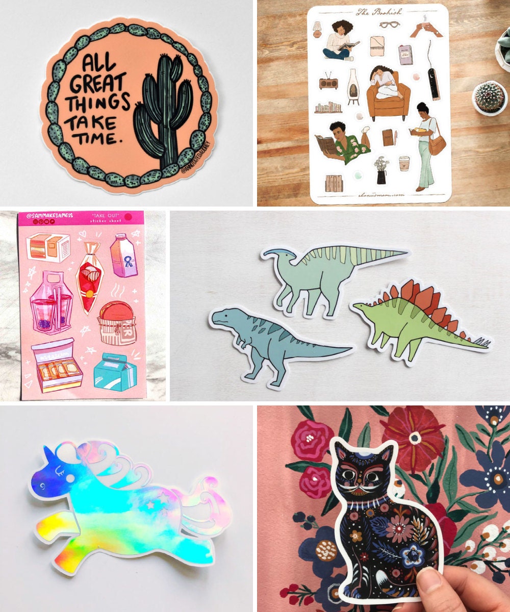 Stickers and other back-to-school supplies from Etsy