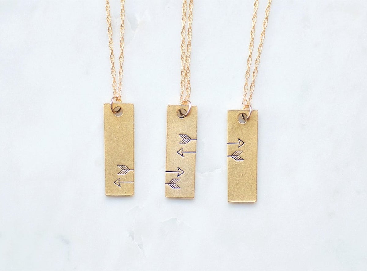 Three-way friendship necklaces from Olive Bella on Etsy